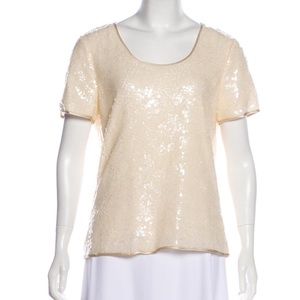 MAGASCHONI Short Sleeve Sequin Embellish Top